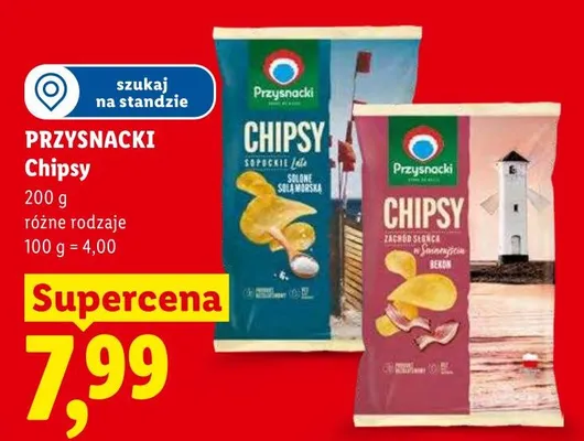 Chipsy Przysnacki solone z solą morską promocja w Lidl