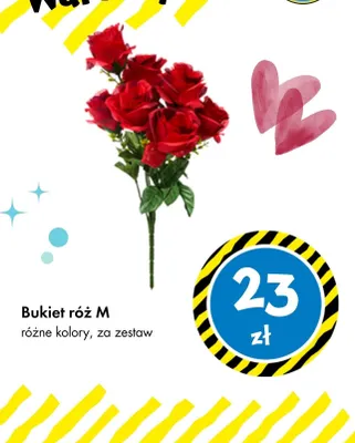 Bukiet róż M różne kolory promocja w Tedi