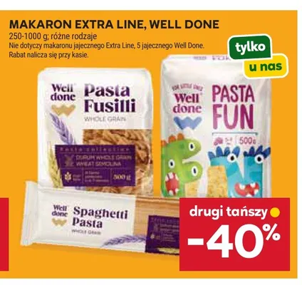 Makaron spaghetti Well Done promocja w Stokrotka