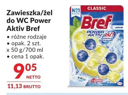 Zawieszka/żel do WC Power Aktiv Bref promocja w Makro