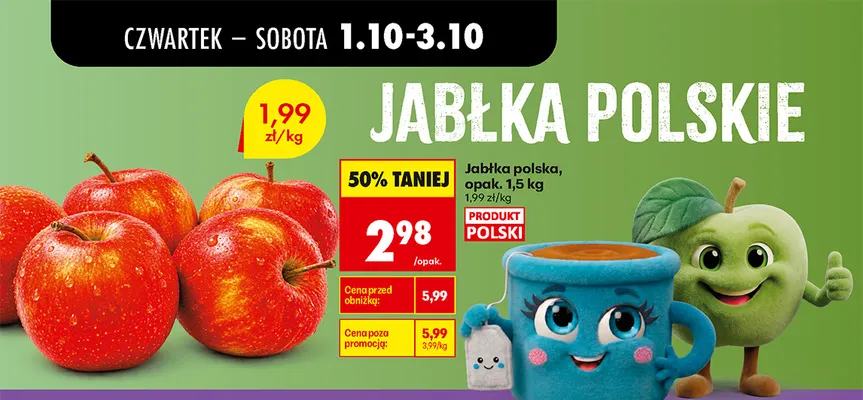 Jabłka polskie promocja w Biedronka