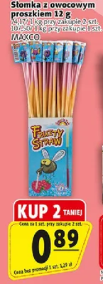 Słomka z owocowym proszkiem promocja w Prim Market