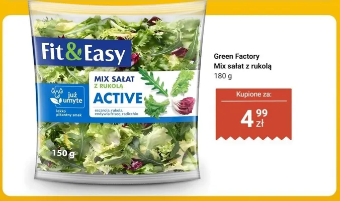 Mix sałat z rukolą Active Fit & Easy promocja w Dino