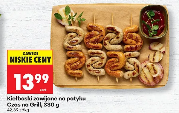 Kiełbaski zawijane na patykų Czas na Grill promocja w Biedronka
