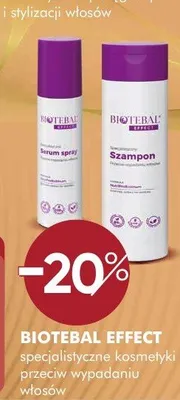 Kosmetyki przeciw wypadaniu włosów -20% Biotebal Effect promocja w Super-Pharm