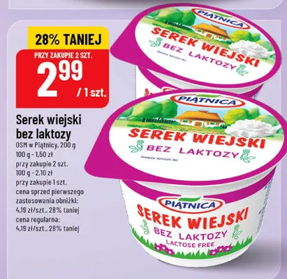 Serek wiejski bez laktozy promocja w POLOmarket