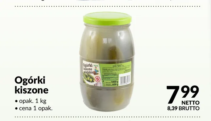 Ogórki kiszone promocja w Makro