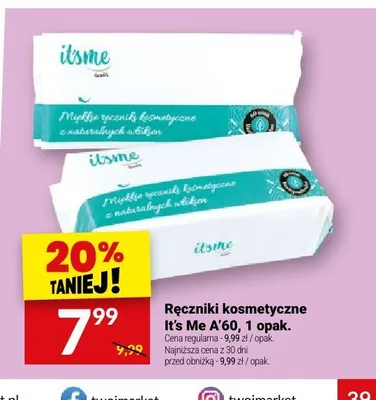 Ręczniki kosmetyczne It's Me promocja w Twój Market