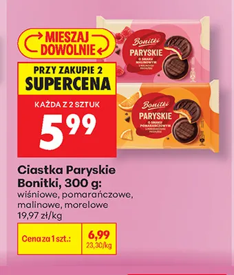 Ciastka Paryskie wiśniowe Bonitki promocja w Biedronka