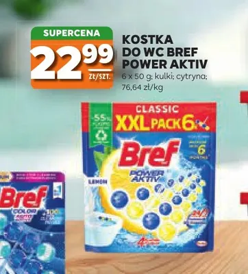 Kostka do WC Bref Power Aktiv cytryna 6-pak promocja w Stokrotka