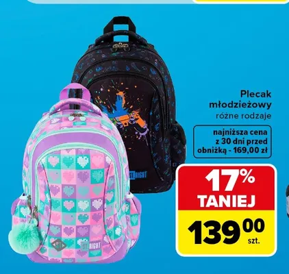 Plecak młodzieżowy St.Right promocja w Carrefour