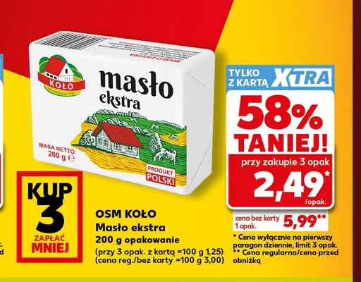 Masło ekstra OSM Koło promocja w Kaufland