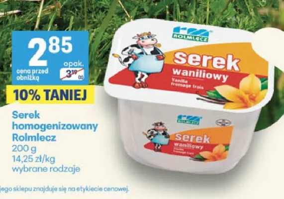 Serek homogenizowany waniliowy Rolmlecz promocja w Delikatesy Centrum