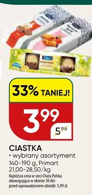 Ciastka wybrany asortyment promocja w Chata Polska