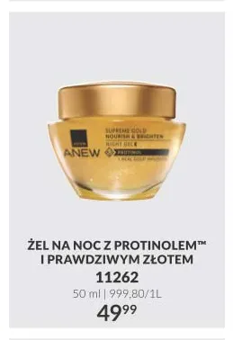 Żel na noc z Protinolem i prawdziwym złotem Anew promocja w AVON