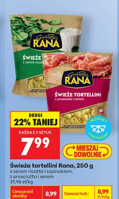 Świeże tortellini z prosciutto i serem Rana promocja w Biedronka