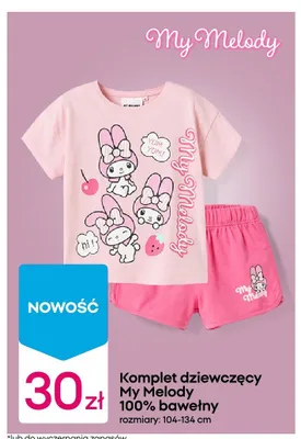 Komplet dziewczęcy My Melody 100% bawełny promocja w Pepco