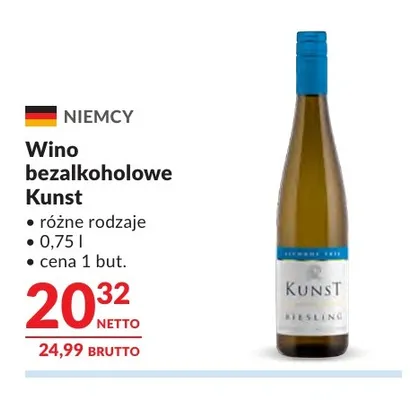 Wino bezalkoholowe Kunst promocja w Makro