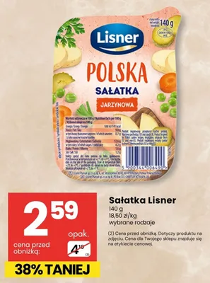Sałatka jarzynowa Lisner Polska promocja w Delikatesy Centrum