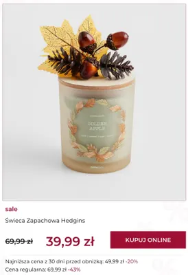 Świeca zapachowa Hedgins Home & You promocja w home&you