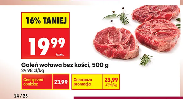Goleń wołowa bez kości promocja w Biedronka
