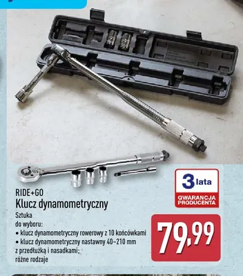 Klucz dynamometryczny nastawny 40-210 mm Ride+Go promocja w Aldi