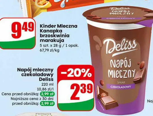 Napój mleczny czekoladowy promocja w Dino