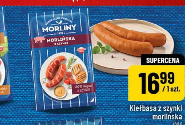Kiełbasa z szynki morlińska Morliny promocja w POLOmarket