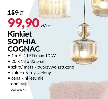 Kinkiet Sophia Cognac promocja w Salony Agata