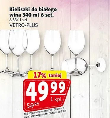 Kieliszki do białego wina promocja w Prim Market