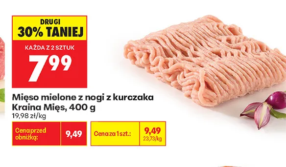 Mięso mielone z nogi z kurczaka Kraina Mięs promocja w Biedronka