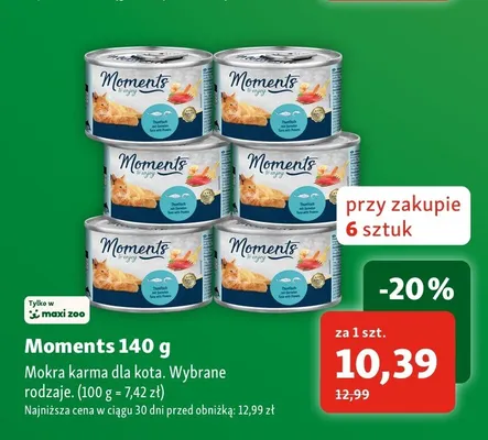 Mokra karma dla kota Moments promocja w MAXI ZOO