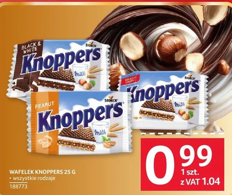 Wafelek Knoppers 25 g wszystkie rodzaje promocja w Selgros