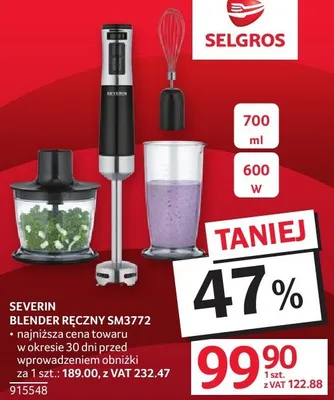 Blender ręczny Severin SM3772 700ml 600W promocja w Selgros