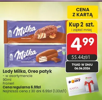 Lody Oreo patyk promocja w Market Point
