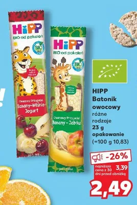 Batonik owocowy HiPP BIO Banany Wiśnie Jogurt promocja w Kaufland