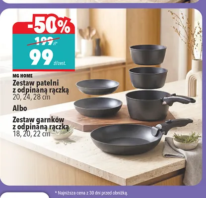 Zestaw garnków z odpinaną rączką Mg Home promocja w Biedronka