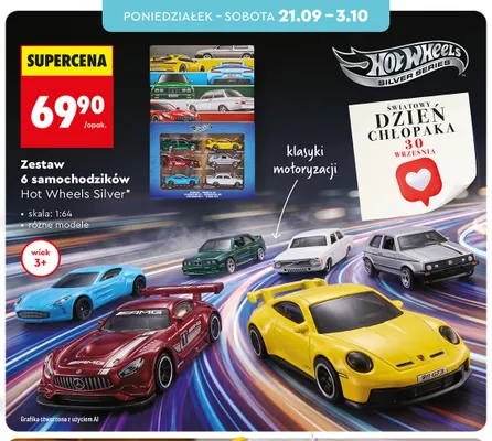 Zestaw 6 samochodzików Hot Wheels Silver promocja w Biedronka