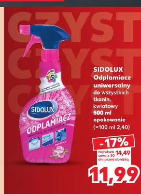 Odplamiacz uniwersalny do wszystkich tkanin kwiatowy Sidolux promocja w Kaufland