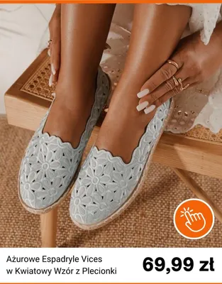 Espadryle ażurowe Vices w kwiatowy wzór z plecionki promocja w Born2be
