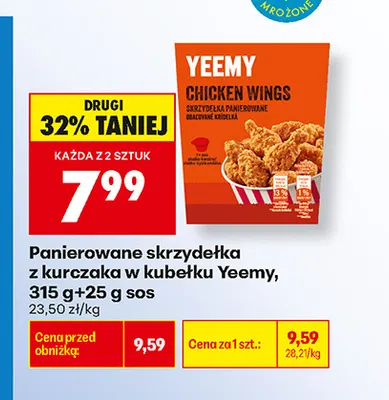 Panierowane skrzydełka z kurczaka w kubełku Yeemy promocja w Biedronka