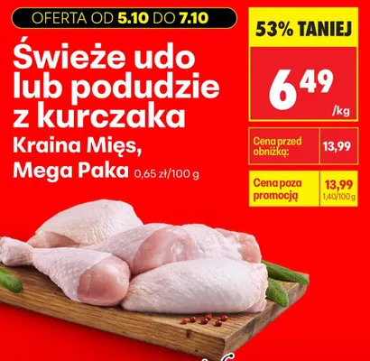 Świeże podudzie z kurczaka Kraina Mięs Mega Paka promocja w Biedronka