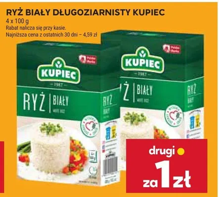 Ryż biały długoziarnisty Kupiec promocja w Stokrotka