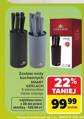 Zestaw noży kuchennych Gerlach Smart 5-pak promocja w Carrefour