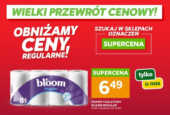 Papier toaletowy Bloom Regular 2-warstwowy promocja w Stokrotka