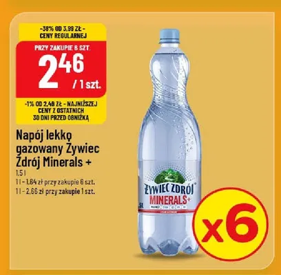Napój lekko gazowany Żywiec Zdrój Minerals + promocja w POLOmarket