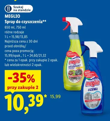 Spray do czyszczenia Meglio Odtłuszczacz promocja w Lidl