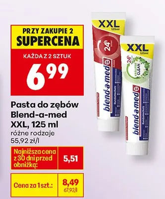 Pasta do zębów blend-a-med różne rodzaje promocja w Biedronka