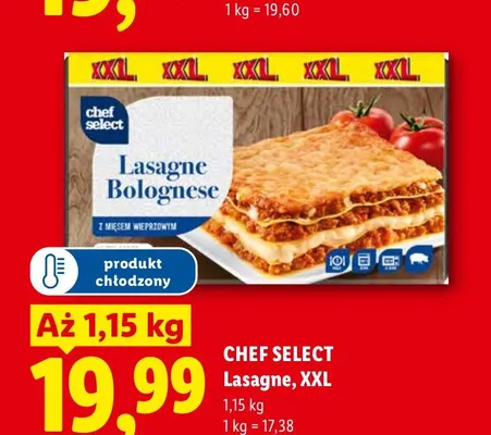 Lasagne Bolognese Chef Select XXL promocja w Lidl