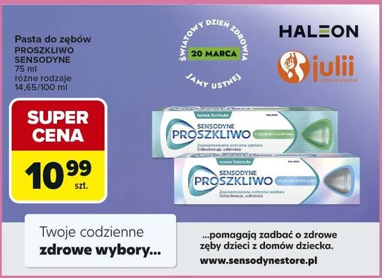 Pasta do zębów Sensodyne whitening promocja w Carrefour Market